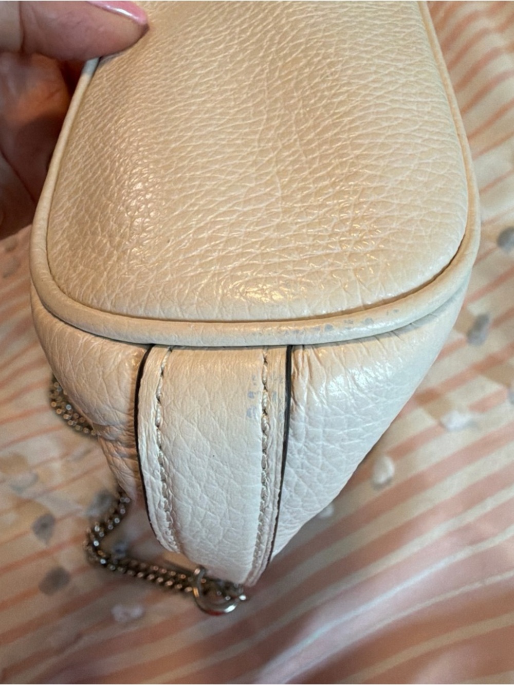 Bundle! Coach Ivory Studded Leather Shoulder Bag WITH  Matching Wallet - Picture 6 of 14